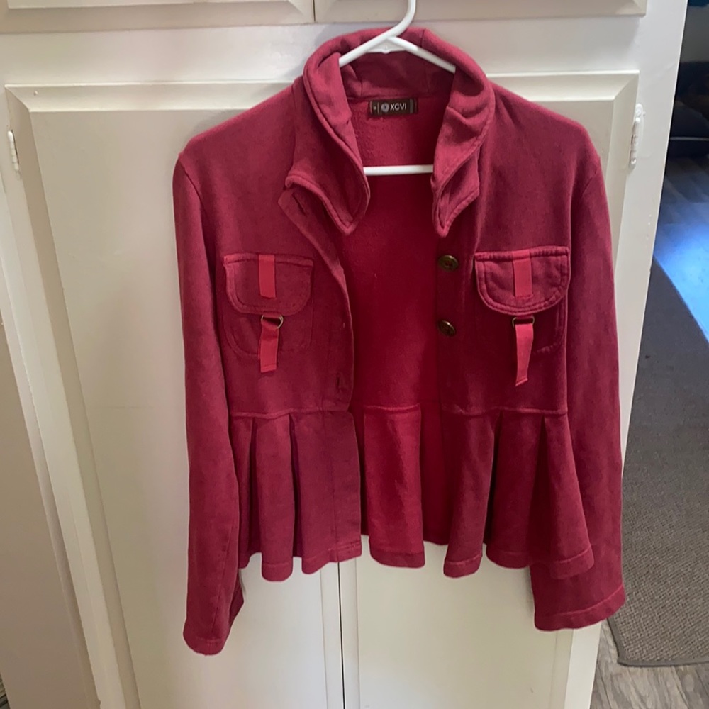 Red sweater jacket